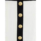 Balmain White Viscose Mini Skirt