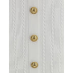 Balmain White Viscose Midi Skirt