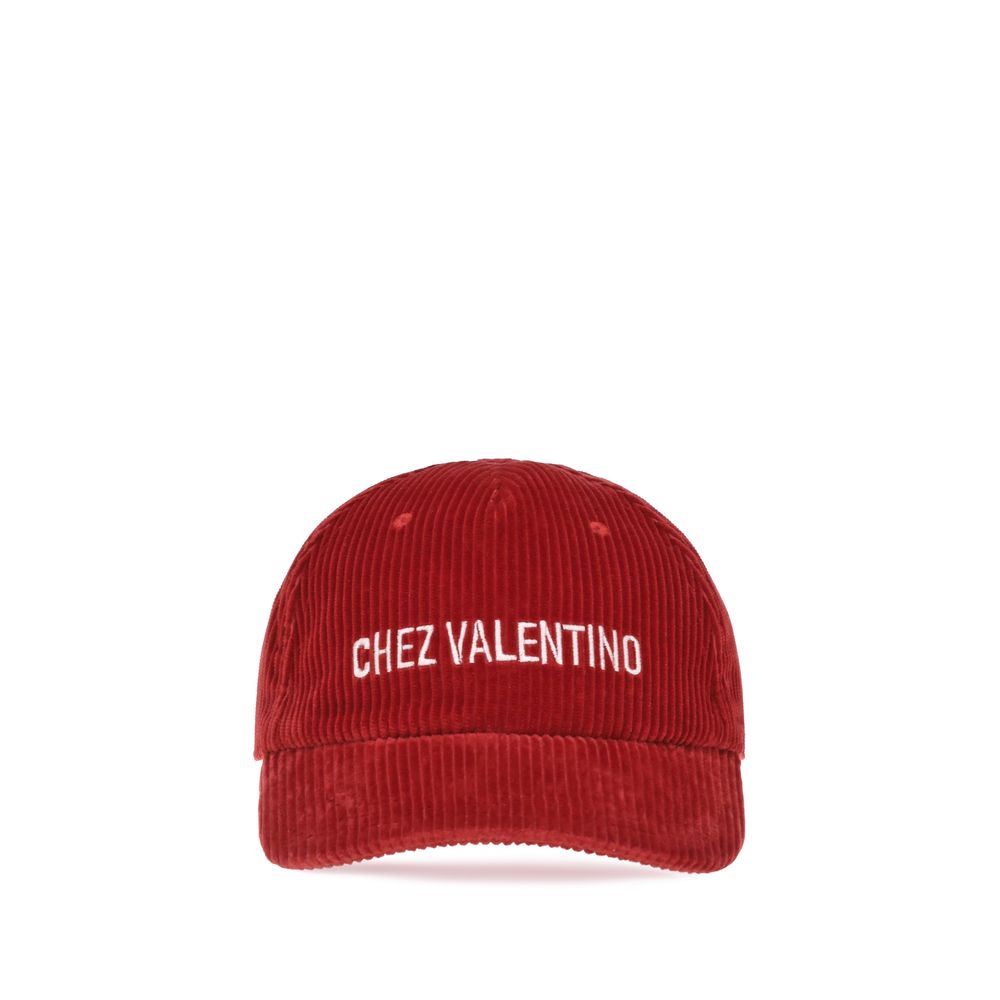 Valentino Garavani Red Cotton Cap (Baseball Hat)