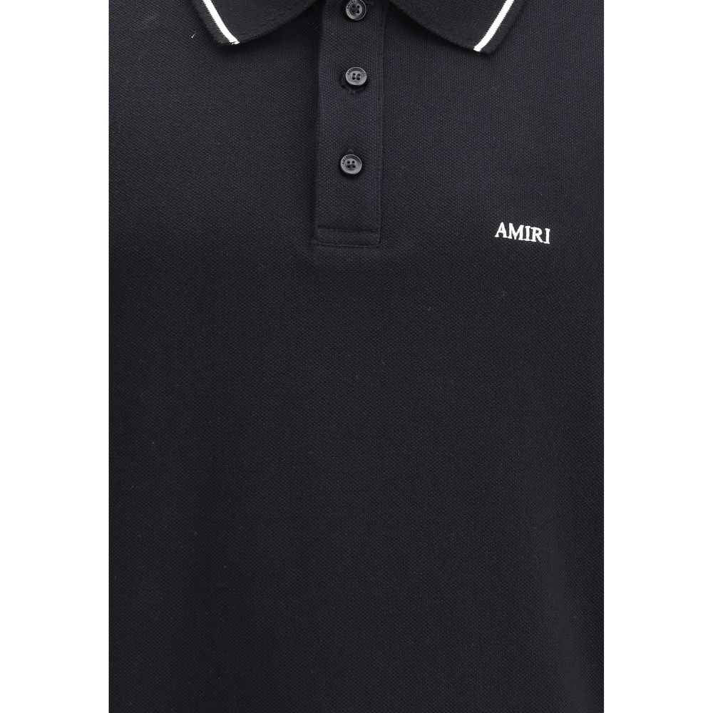 Amiri Black Cotton Polo T-Shirt