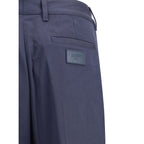 Fendi Blue Cotton Casual Pants