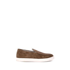 Brunello Cucinelli Brown Calf Leather Bos Taurus Low Top Sneakers