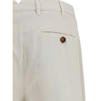 Brunello Cucinelli White Cotton Casual Pants