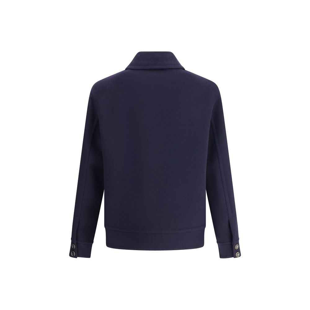Valentino Blue Fleece Wool Coat