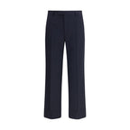 Valentino Blue Fleece Wool Dress Pants