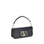 Valentino Garavani Black Calf Leather Bos Taurus Shoulder Bag