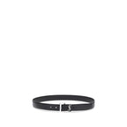 Saint Laurent Black Calf Leather Bos Taurus Regular Belt