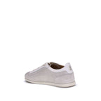 Brunello Cucinelli Gray Calf Leather Bos Taurus Low Top Sneakers