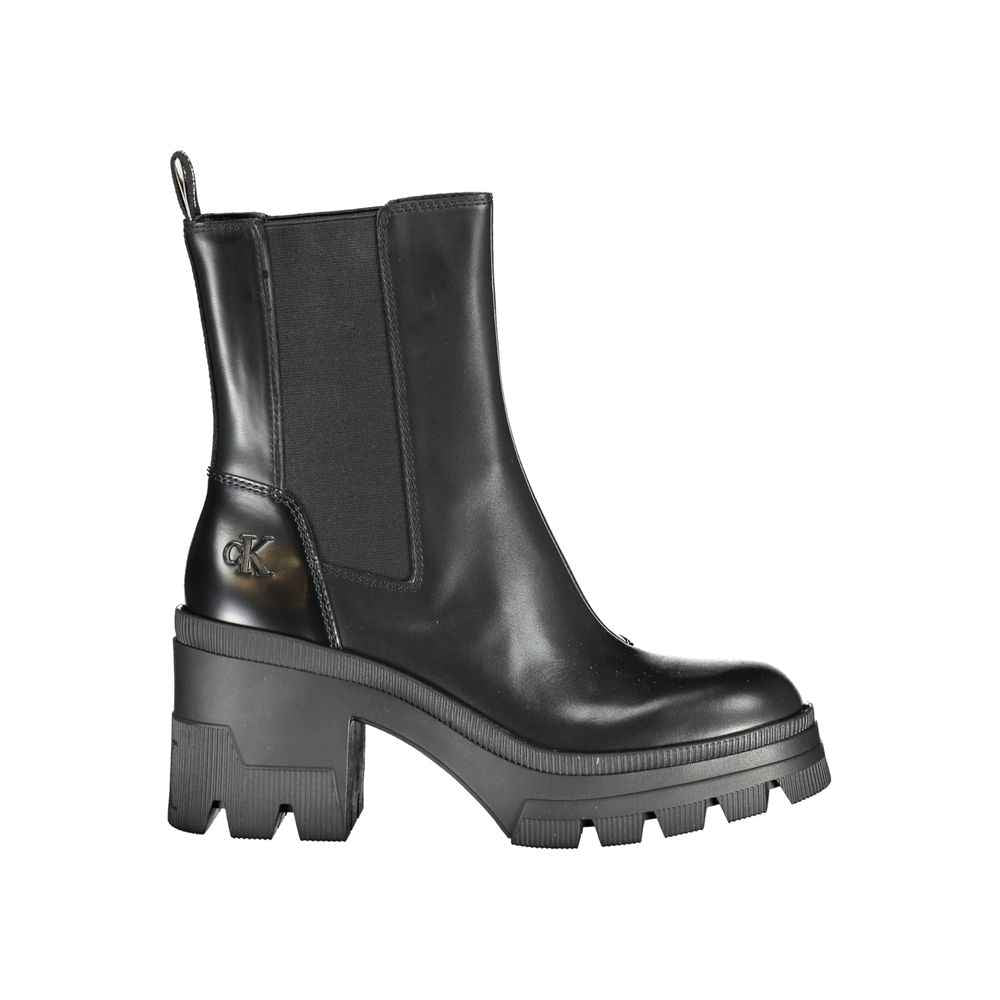 Calvin Klein Black Leather Women Boot