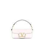 Valentino Garavani White Calf Leather Bos Taurus Shoulder Bag