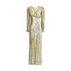Self-Portrait Gold thread long Dress