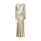 Self-Portrait Gold thread long Dress