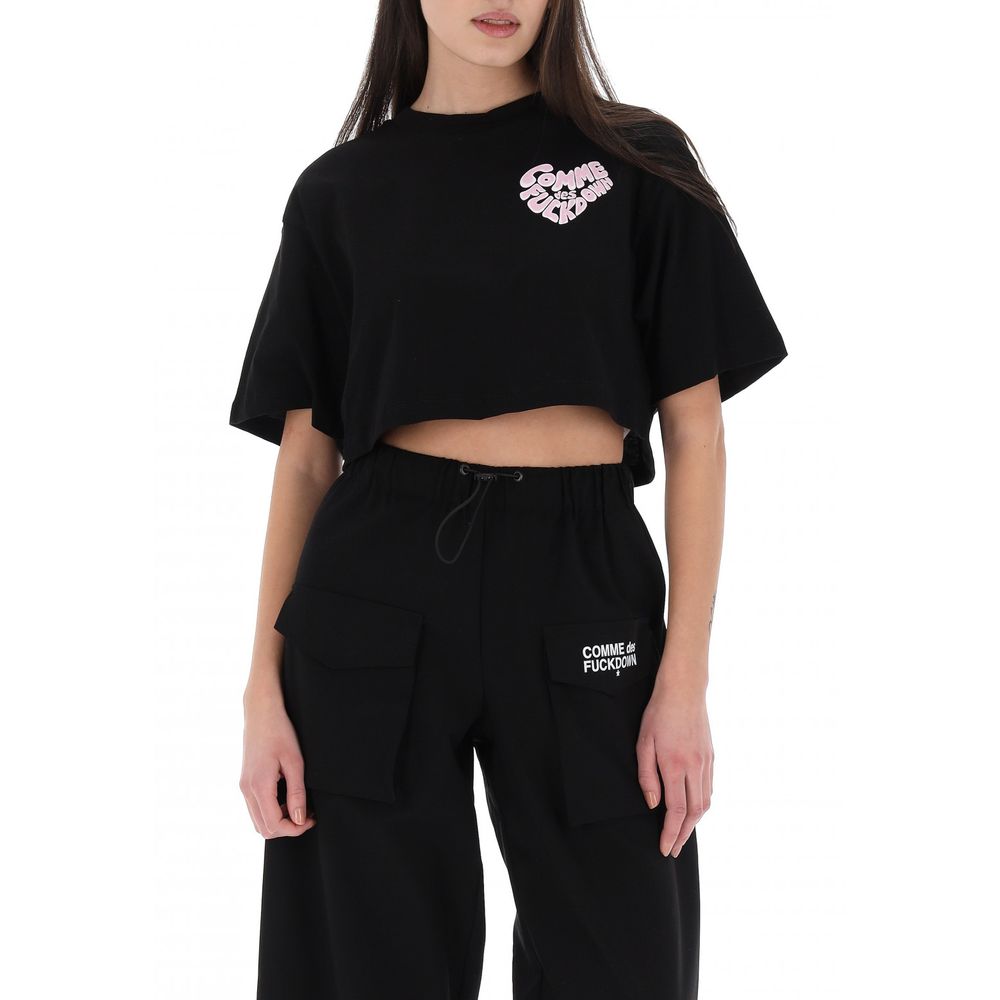 Comme Des Fuckdown Black Cotton Women T-Shirt