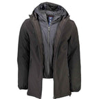 Yes Zee Black Polyester Jackets & Coat