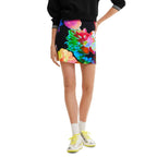 Desigual Black Cotton Mini Skirt