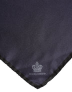 Dolce & Gabbana Blue DG Crown Silk Square Men Foulard Scarf