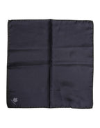 Dolce & Gabbana Blue DG Crown Silk Square Men Foulard Scarf