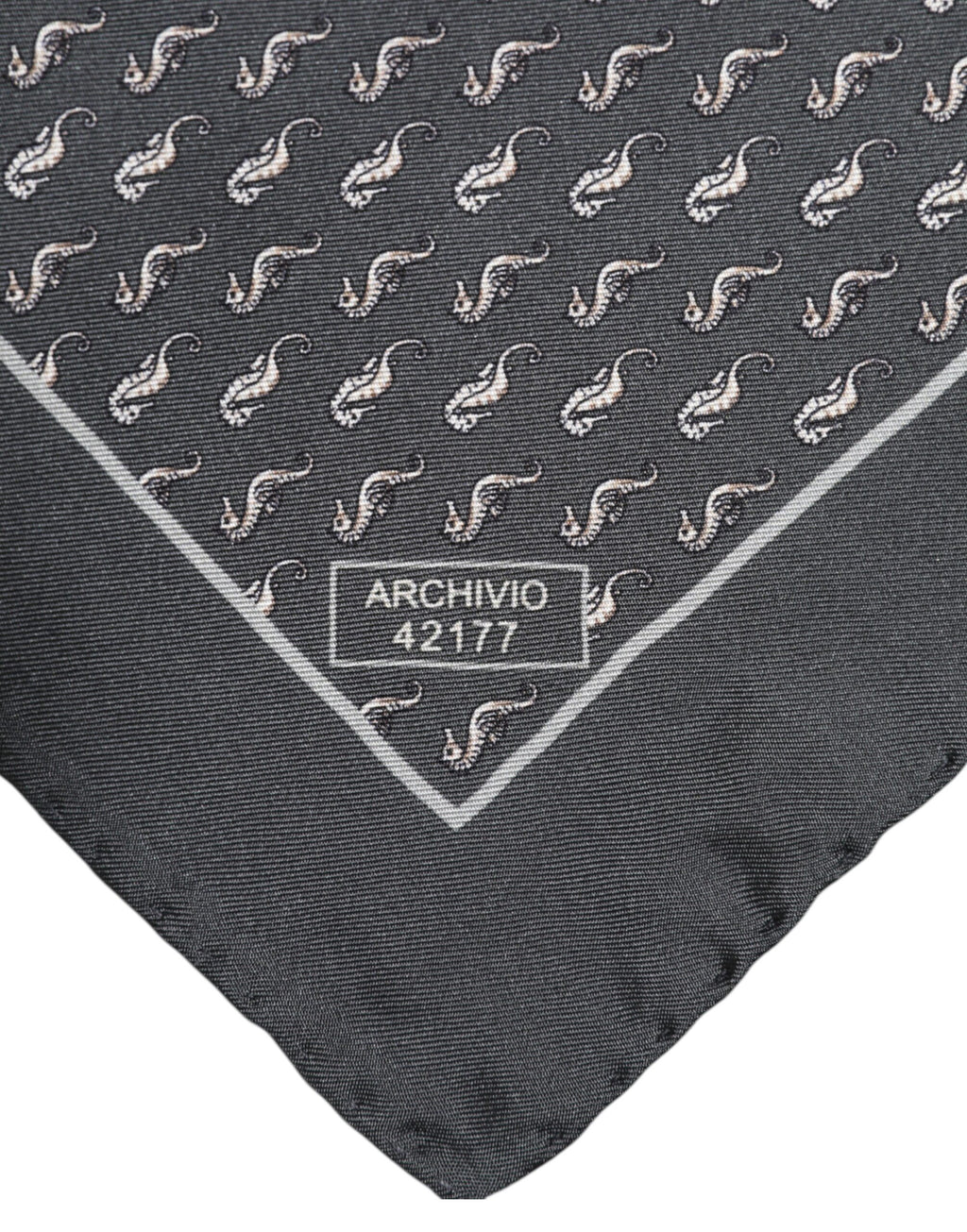 Dolce & Gabbana Black Fish Print Silk Square Men Foulard Scarf