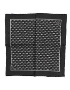 Dolce & Gabbana Black Sea Horse Silk Square Men Foulard Scarf