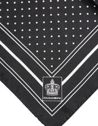 Dolce & Gabbana Black White Polka Dot Men Foulard Scarf