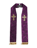 Dolce & Gabbana Purple Silk Fringes Cross Men Foulard Scarf