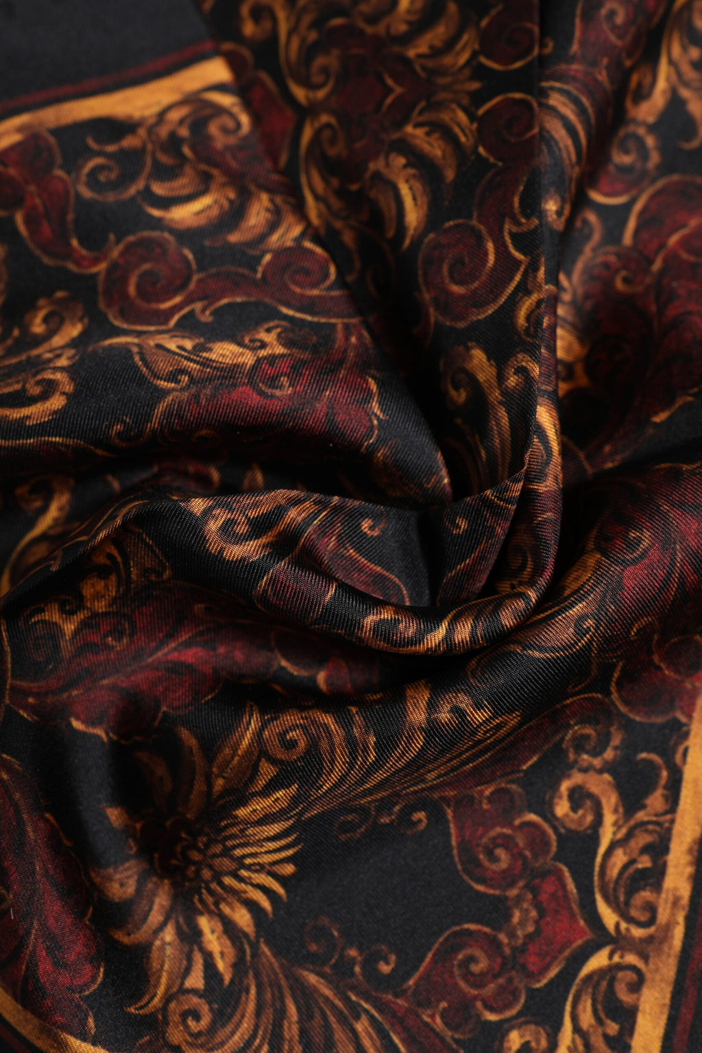 Dolce & Gabbana Black Floral Silk Square Men Foulard Scarf