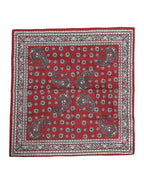 Dolce & Gabbana Red Floral Cotton Square Foulard Scarf