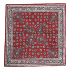 Dolce & Gabbana Red Floral Cotton Square Foulard Scarf