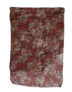 Dolce & Gabbana Maroon Floral Neck Warmer Foulard Scarf