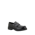 Prada Black Rubber Platform Loafers