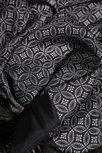 Dolce & Gabbana Black Patterned Fringes Men Foulard Scarf