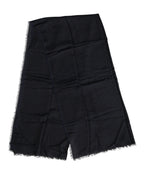 Dolce & Gabbana Black Viscose Fringes Neck Warmer Scarf