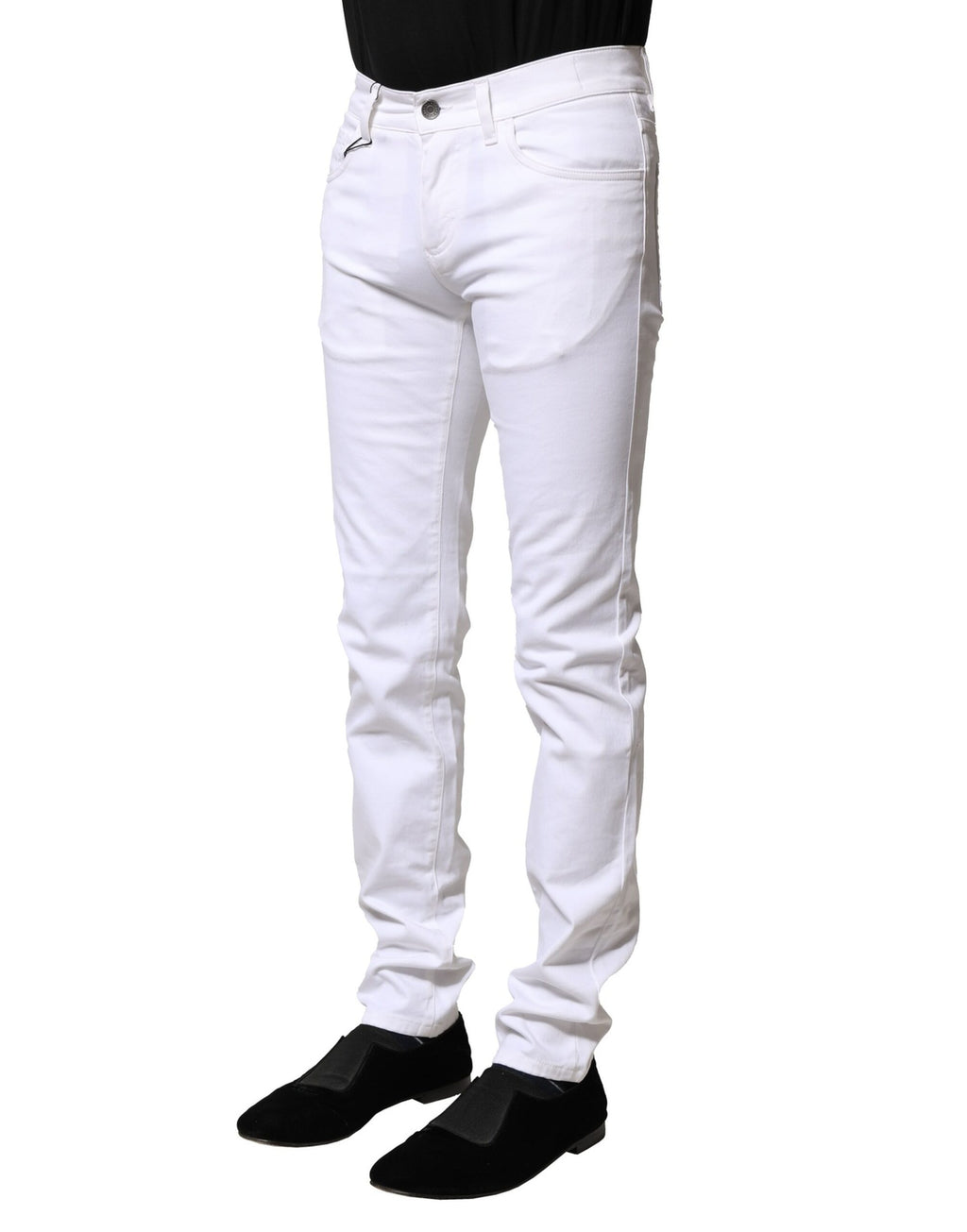 Dolce & Gabbana White Cotton Skinny Men Denim Jeans