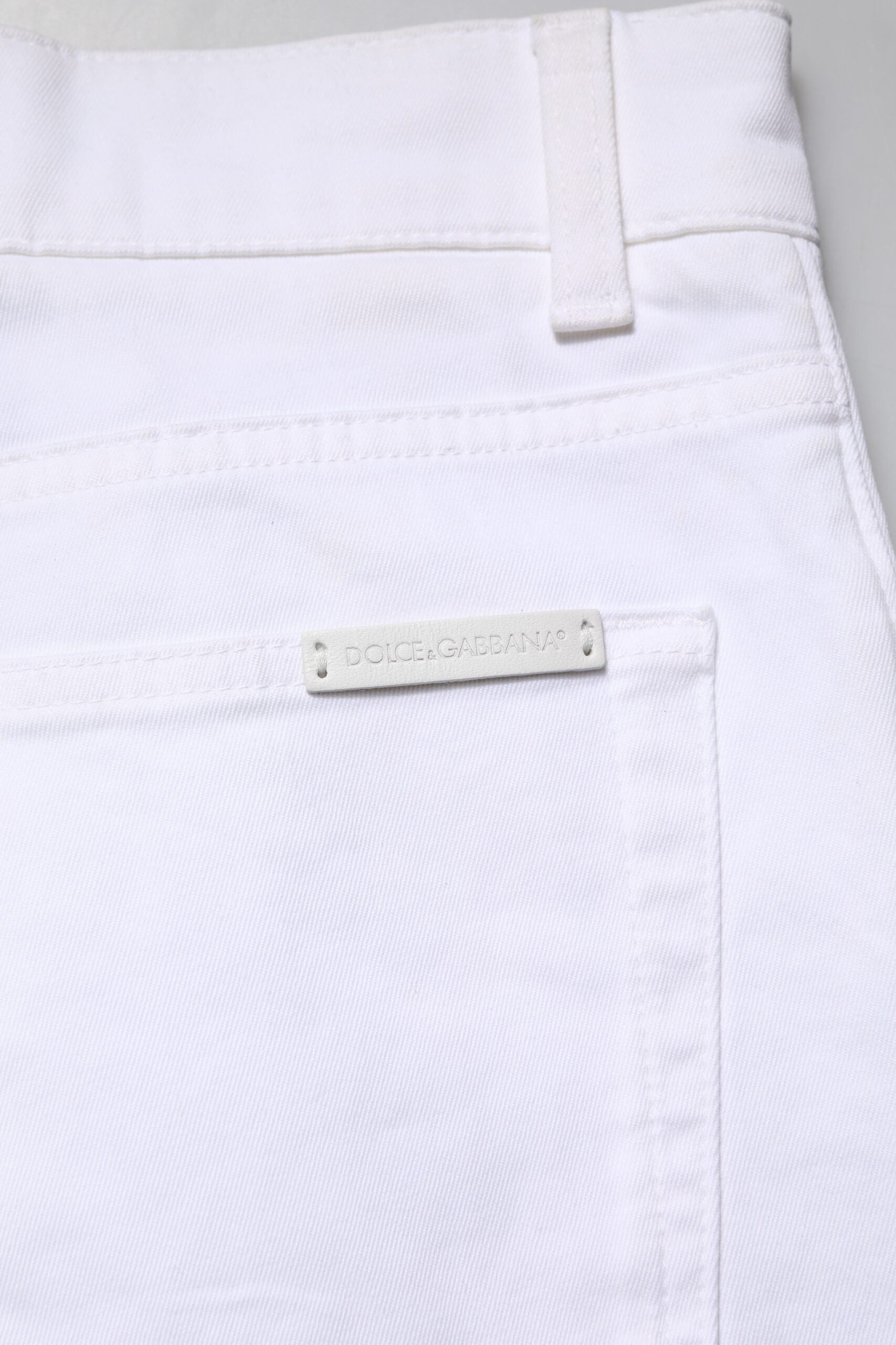 Dolce & Gabbana White Cotton Skinny Men Denim Jeans