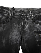 Dolce & Gabbana Black Washed Embellished Skinny Denim Jeans