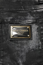 Dolce & Gabbana Black Washed Embellished Skinny Denim Jeans