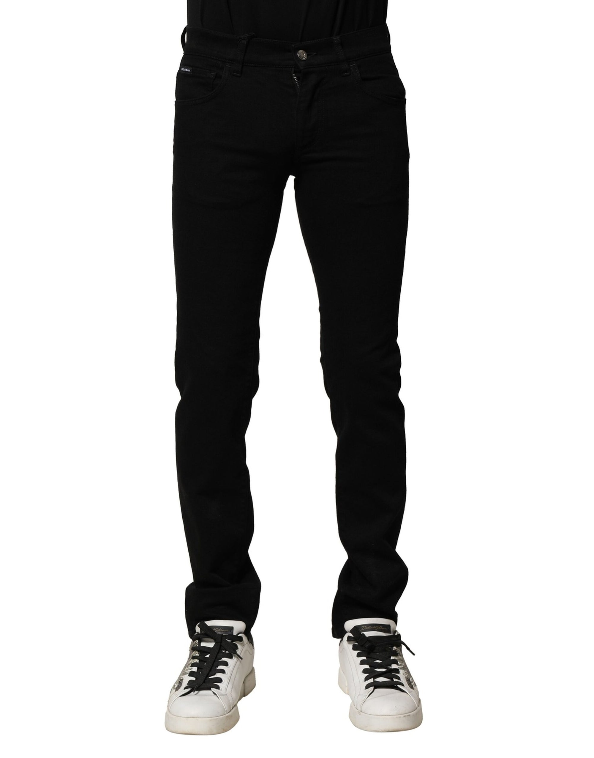 Dolce & Gabbana Black Cotton Stretch Skinny Men Denim Jeans