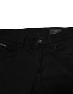 Dolce & Gabbana Black Cotton Stretch Skinny Men Denim Jeans