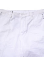 Dolce & Gabbana White Cotton Straight Logo Men Pants