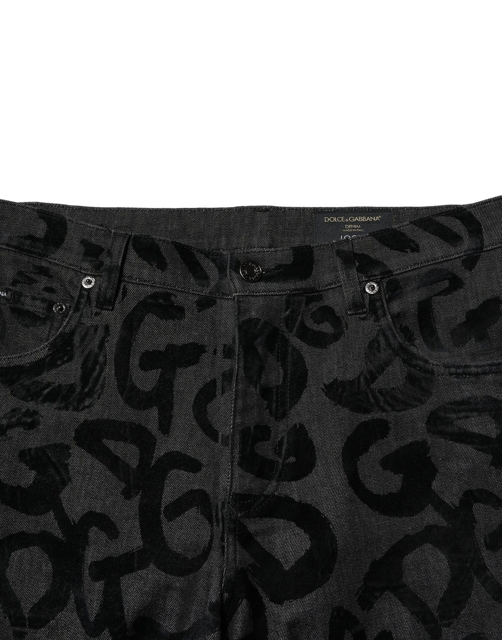 Dolce & Gabbana Gray Cotton DG Logo Straight Men Denim Jeans