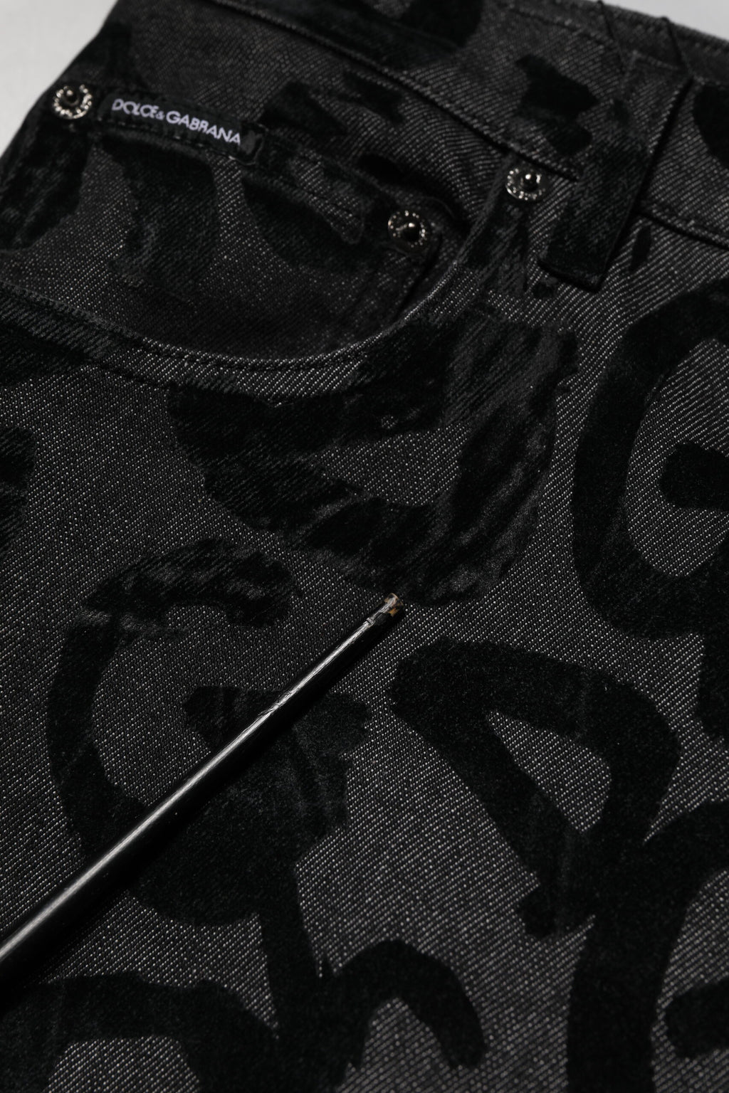 Dolce & Gabbana Gray Cotton DG Logo Straight Men Denim Jeans