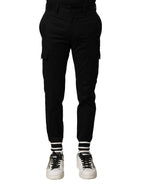 Dolce & Gabbana Black Cotton Cargo Joggers Men Pants