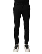 Dolce & Gabbana Black Wool Men Skinny Mid Waist Pants
