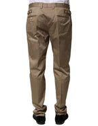 Dolce & Gabbana Brown Cotton Tapered Men Formal Pants