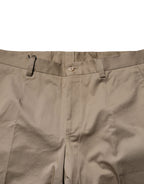 Dolce & Gabbana Brown Cotton Tapered Men Formal Pants