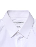 Dolce & Gabbana White Cotton GOLD Long Sleeves Dress Shirt