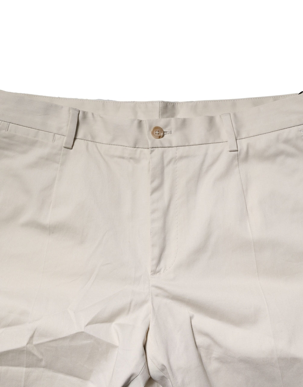 Dolce & Gabbana Beige Cotton Stretch Mid Waist Bermuda Shorts