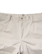 Dolce & Gabbana Beige Cotton Stretch Mid Waist Bermuda Shorts
