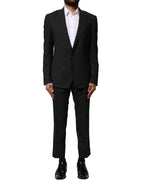 Dolce & Gabbana Black Wool 2 Piece Single Breasted Suit