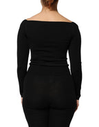 Dolce & Gabbana Black Viscose Long Sleeve Pullover Blouse Top
